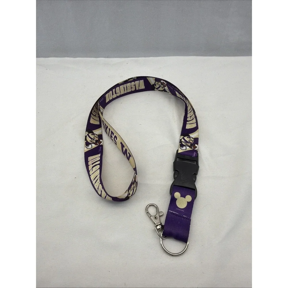 Washington Huskies NCAA Lanyard Clip Neck Tag Keychain for ID Keys Ticket Holder